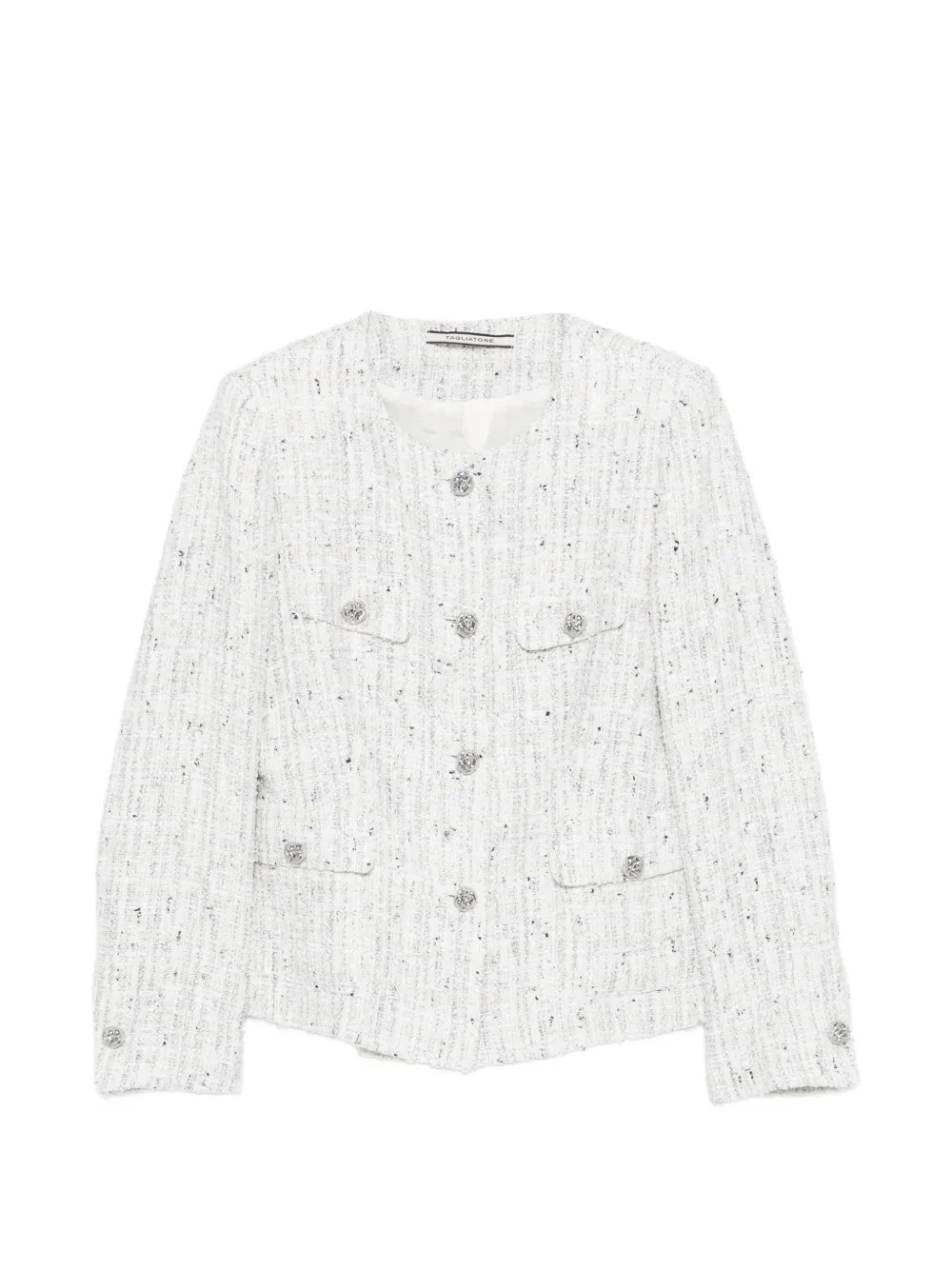 Tagliatore button-up tweed jacket - White | Farfetch Global