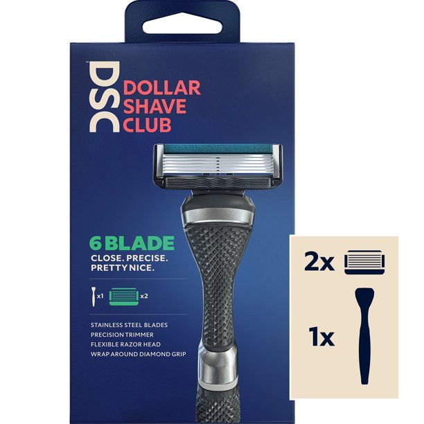 Dollar Shave Club Men's Razor 6-Blade Starter Set 1 handle, 2x 6-blade razor blade refills - Walm... | Walmart (US)
