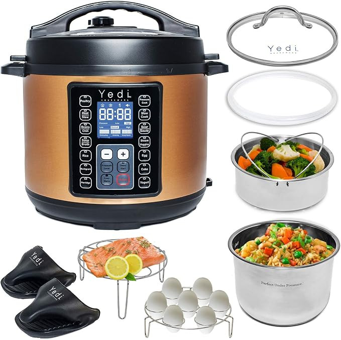 Yedi 9-in-1 Total Package Instant Programmable Pressure Cooker, 6 Quart, Deluxe Accessory kit, Re... | Amazon (US)