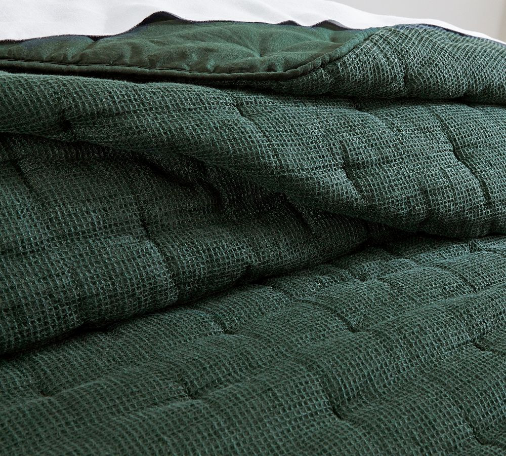 European Flax Linen Waffle Quilted Sham | Pottery Barn (US)