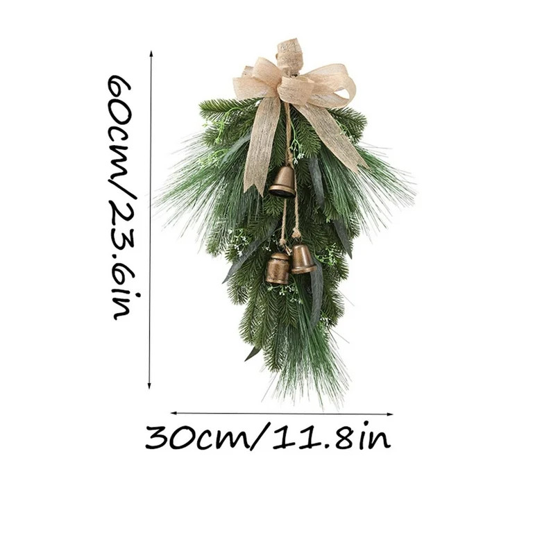 Honmine Artificial Christmas Teardrop, Christmas Wreaths for Decorating Outdoor, Hanging Vintage ... | Walmart (US)