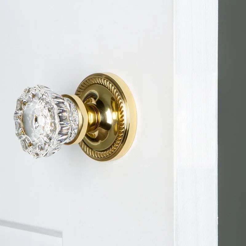 Clear Crystal Single Dummy Door Knob with Rope Rosette | Wayfair North America