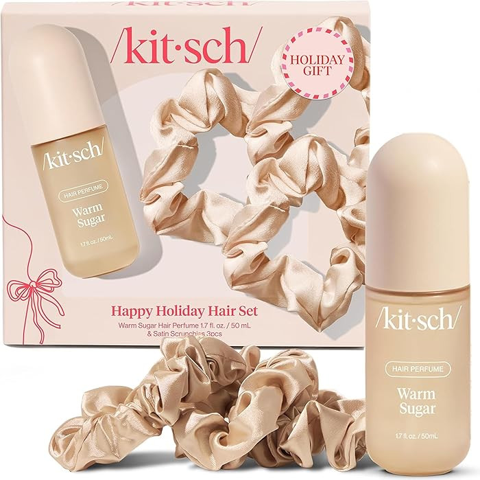 Kitsch Satin Scrunchies and Hair Perfume for Women Holiday Set – Warm Sugar Scent with Patented... | Amazon (US)