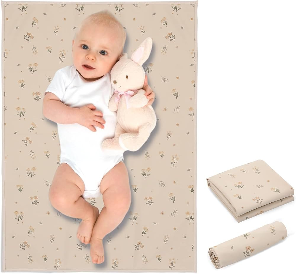 Vegan Leather Baby Changing Mat - Wipeable Portable Changing Pad, Foldable Travel Changing Mat fo... | Amazon (US)