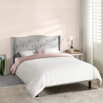 Amabel Tufted Upholstered Platform Bed, Light Grey | Wayfair North America