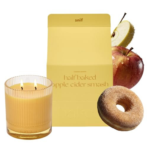 Half Baked Apple Cider Smash Scented Candle by Snif, Festive Fall Candle, 50+ Hours, 100% Cotton Fiber Wicks, Soy Wax Blend, Non-Toxic, Vegan, 8.5oz | Amazon (US)