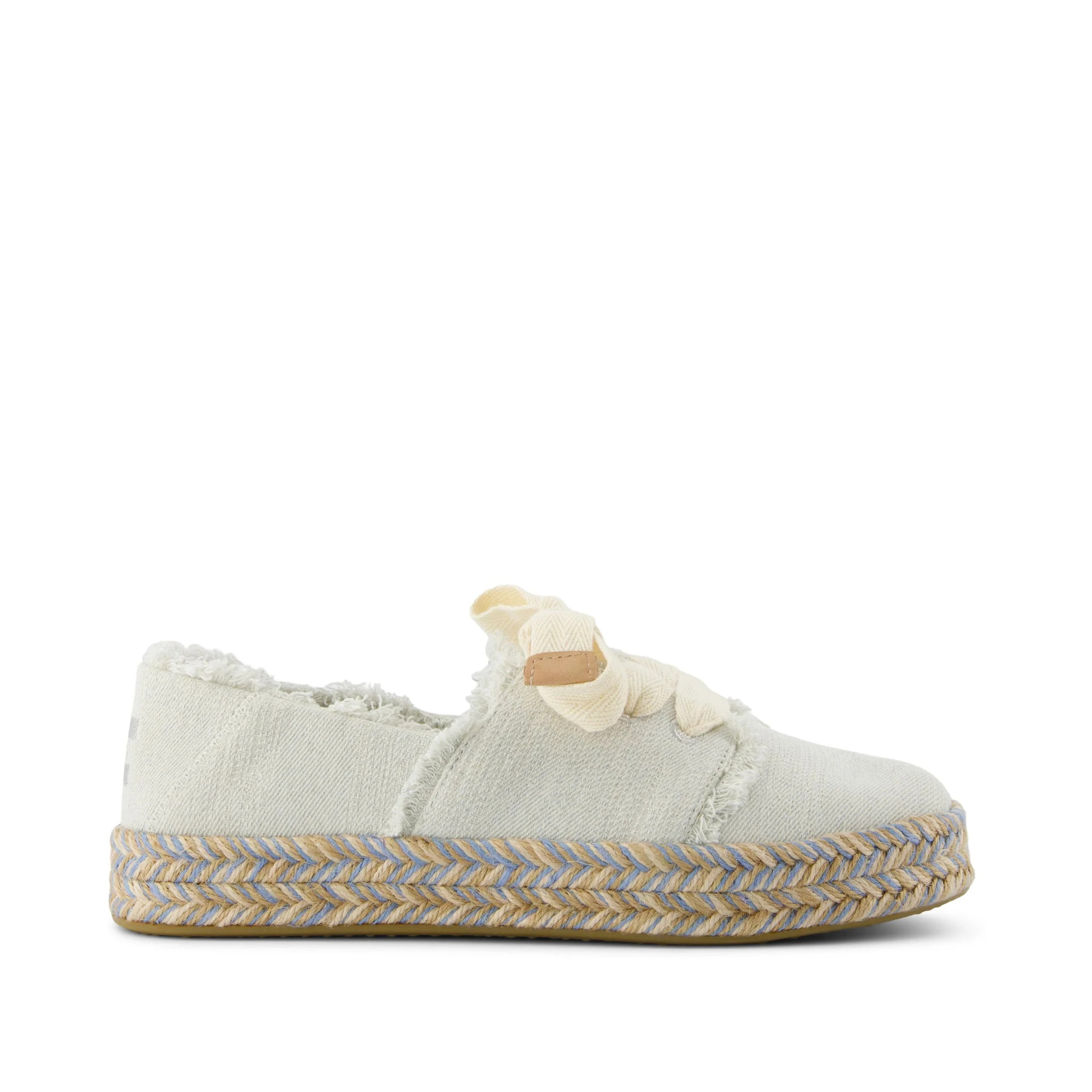 Carolina Lace-Up Espadrille White Onyx Textured Denim | Toms EMEA