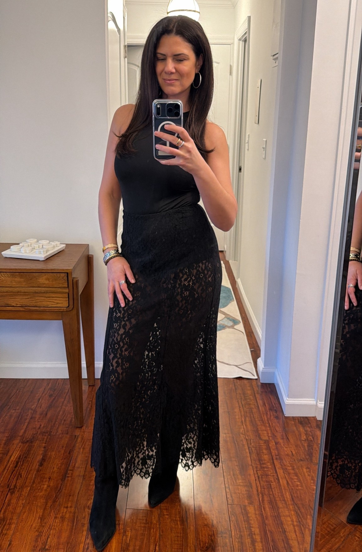 Perfect lace skirt for a night out. The skirt is also on sale! 

#LTKOver40 #LTKSpringSale #LTKootd