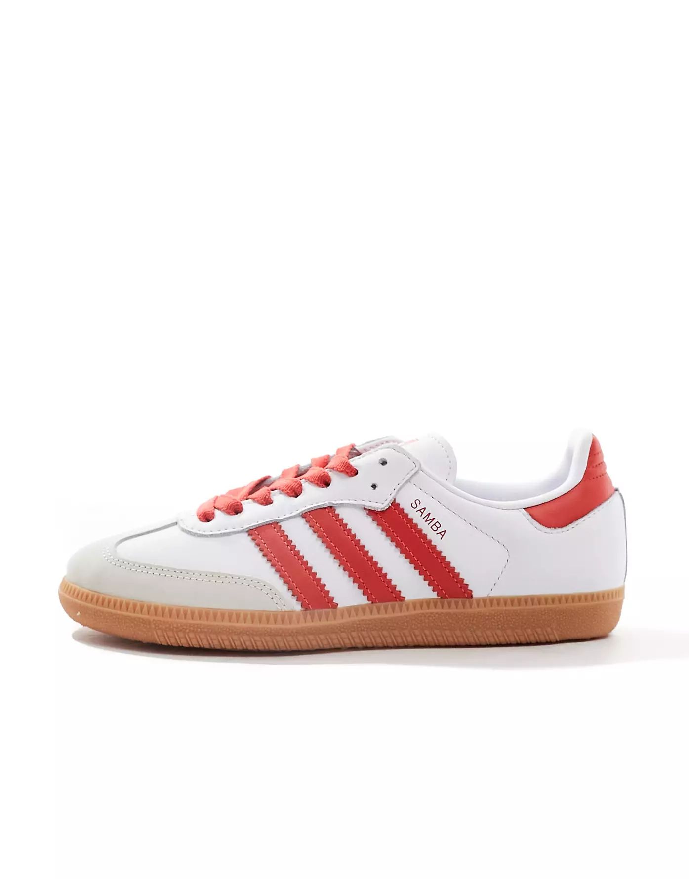 adidas Originals Samba OG trainers in white and bright red | ASOS | ASOS (Global)