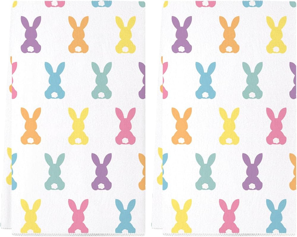 Siilues Easter Kitchen Towels Set of 2, 18x26 Inch Dish Towels Home Decor Hand Towels Seasonal Sp... | Amazon (US)