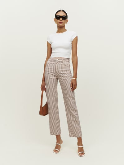 Cowboy Striped High Rise Straight Jeans | Reformation (Global)