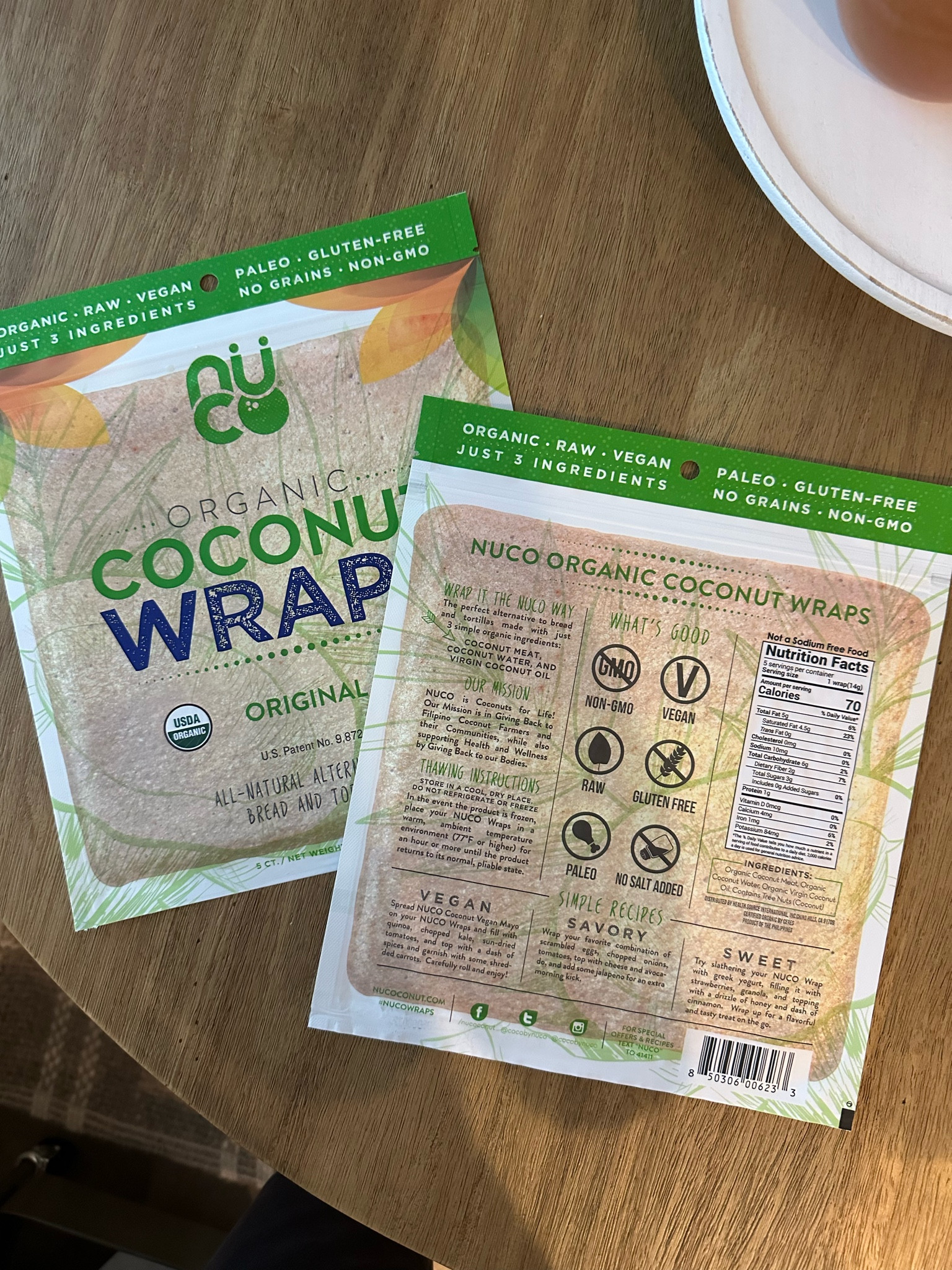 Clean ingredient, gluten free wraps