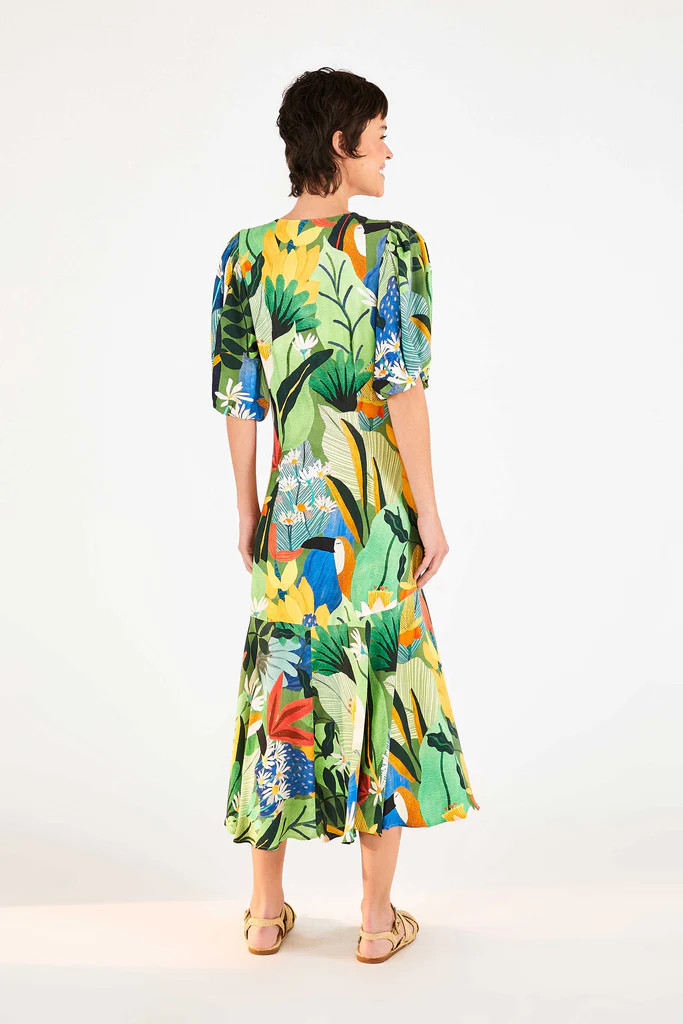 Vintage Toucans Button-Down Midi Dress | FarmRio (US)