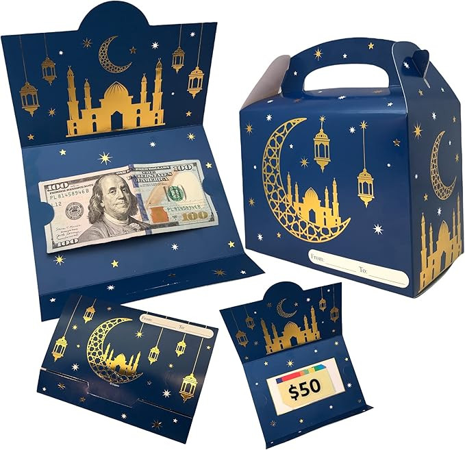 2 in 1 Ramadan Eid Mubarak treat boxes Includes Money / Gift Card Envelopes 24 Count | Amazon (US)