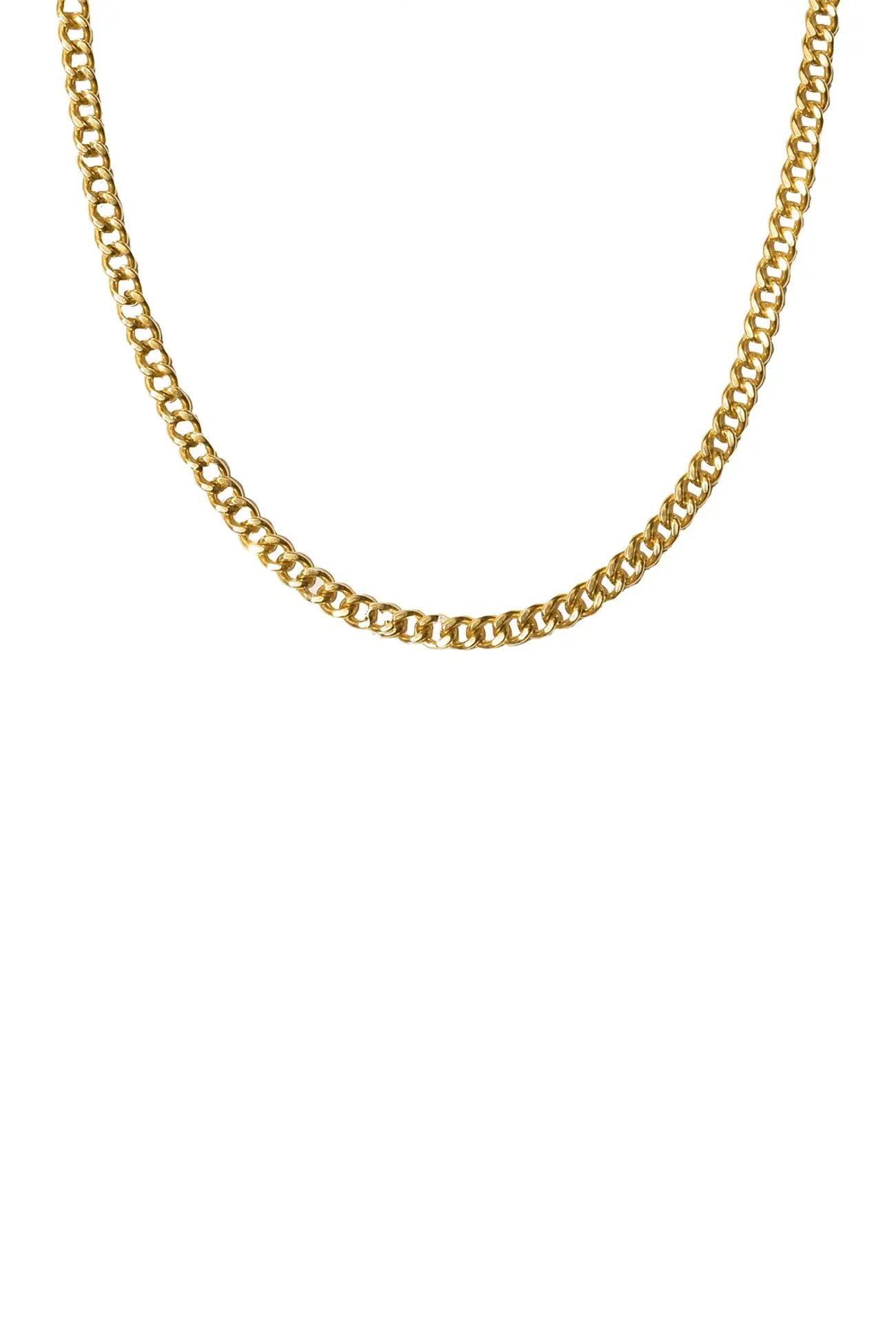 ADORNIA | 14K Yellow Gold Vermeil Curb Link Chain Necklace | Nordstrom Rack | Nordstrom Rack