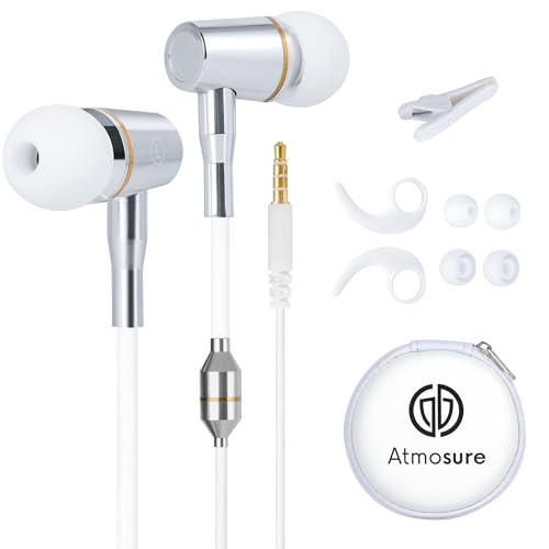 ATMOSURE Air Tube Headphones — Anti Radiation EMF Free Headphones with Carry Case, Microphone, Volume Control, Clipper and Set of Ear Tips | Amazon (US)