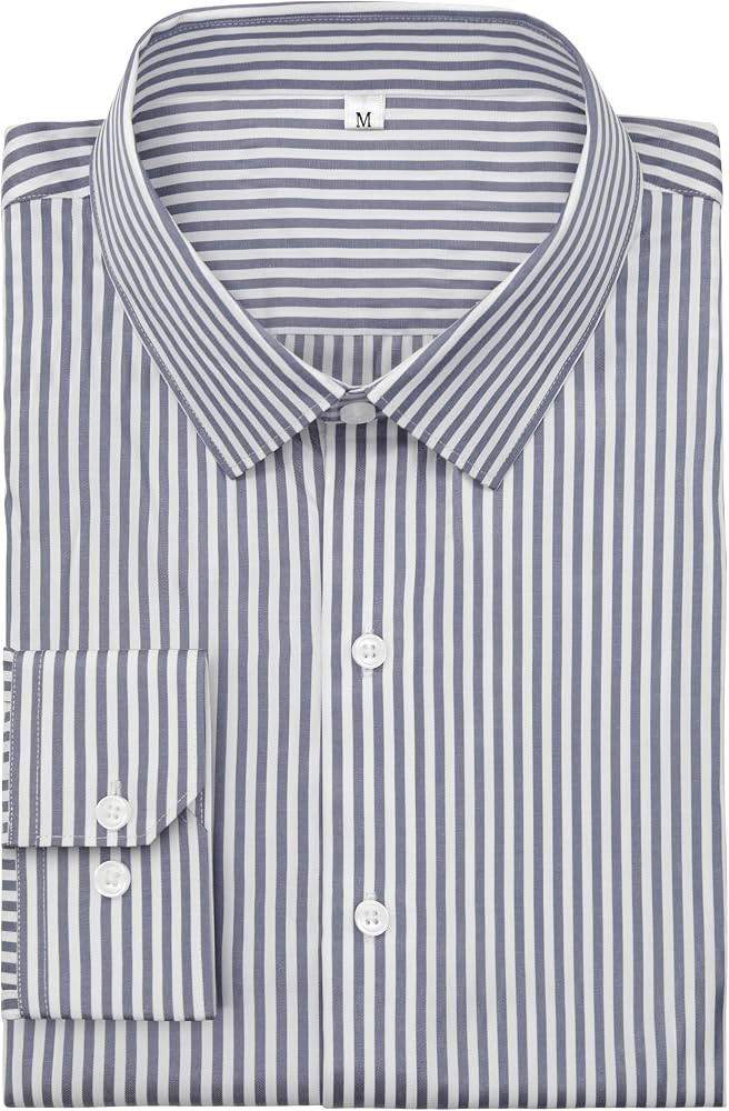 Grade 4 Wrinkle-Resistant Long Sleeve Striped Button-Down Shirt for Men Mens Dress Shirts | Amazon (US)