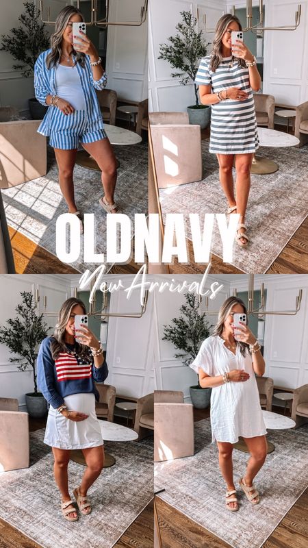 Old navy new arrivals all non maternity but bump-friendly and on sale! One of my favorite active dresses, patriotic finds perfect for Memorial Day and Fourth of July and the perfect t-shirt dress! 

I’m wearing a medium in all (sized up
For my bump) 

The active dress runs long I am 5’8 and get the regular length 

#LTKSaleAlert #LTKBump #LTKFindsUnder50