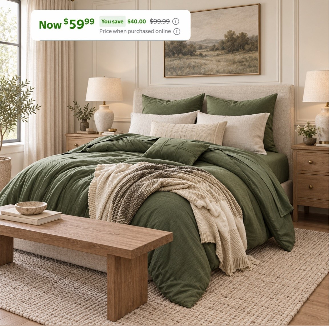 This seven piece comforter set that includes sheets and pillow shams, is on sale for $55 for the king-size! ￼

#LTKHome #LTKSaleAlert