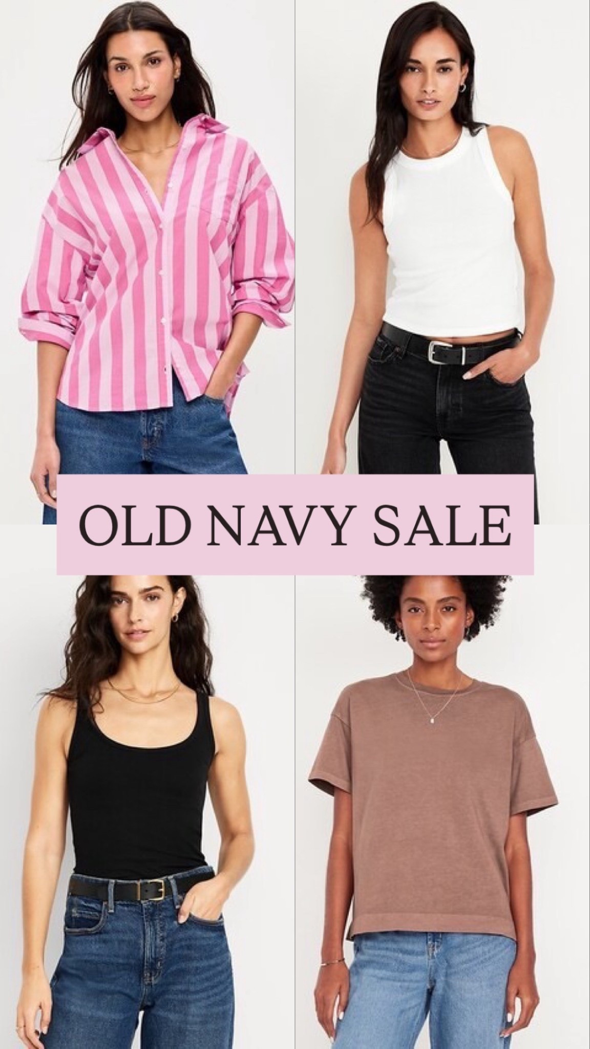 Huge sales at old navy — 40% off everything, stocked up on some cute basics for literally $5 each 

Tanks / cropped tees / button downs and more 

Petite women / mom teacher outfits / church fit / spring outfit / valentines outfit inspo 

#LTKootd #LTKmomlife #LTKSaleAlert