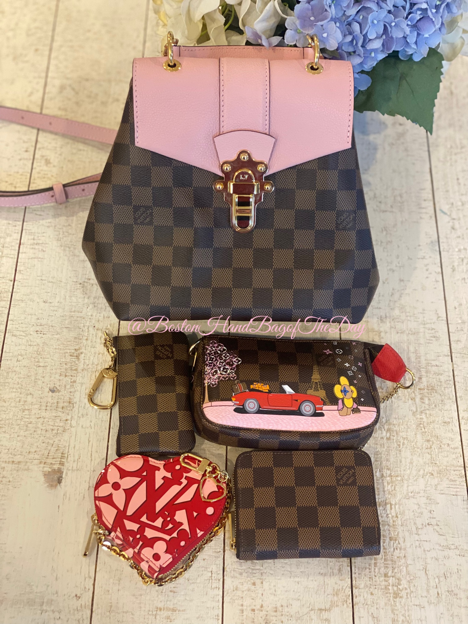 Louis Vuitton Damier Ebene Customized Hand Painted Butterfly