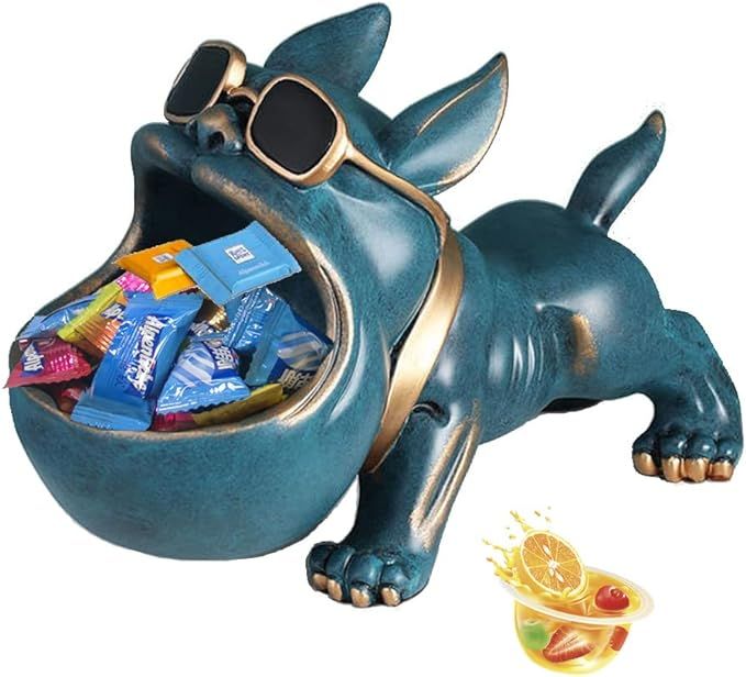 Key Bowl for Entryway Table and Candy Bowl Dish for Office Desk Funny Coffee Table,Pug French Bul... | Amazon (US)