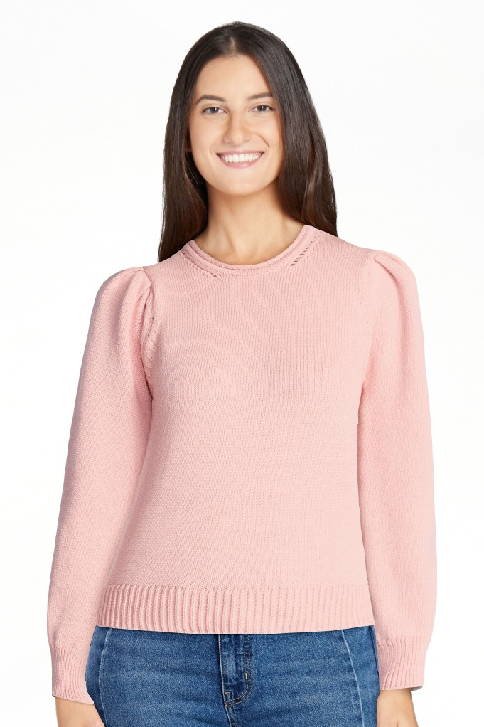 Time and Tru Women's Crewneck Sweater with Long Sleeves, Sizes XS-XXXL | Walmart (US)