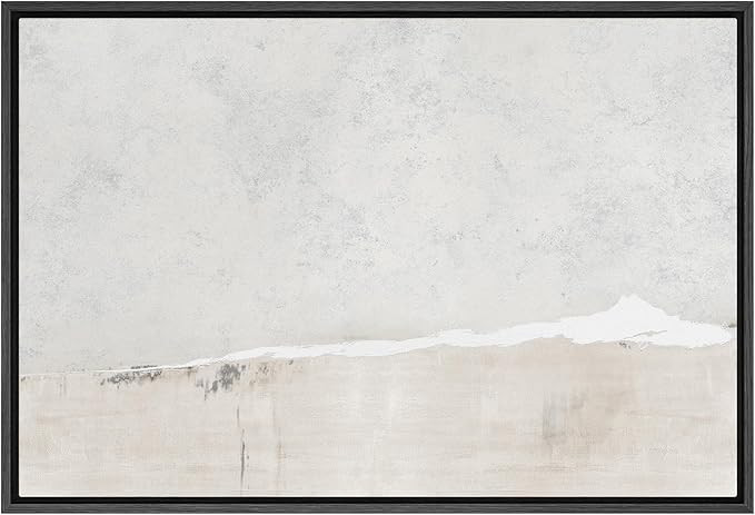 SIGNWIN Framed Canvas Print Wall Art Gray White Watercolor Landscape Abstract Shapes Illustration... | Amazon (US)