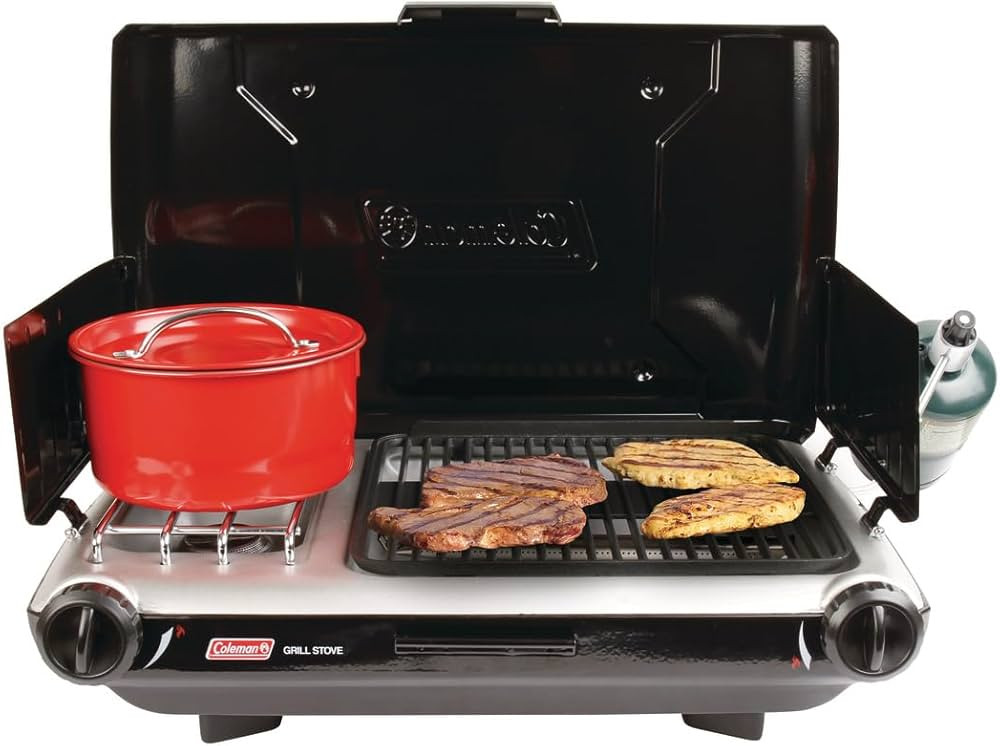 Coleman Tabletop 2-in-1 Camping Grill/Stove, 2-Burner Propane Grill & Stove for Outdoor Cooking w... | Amazon (US)