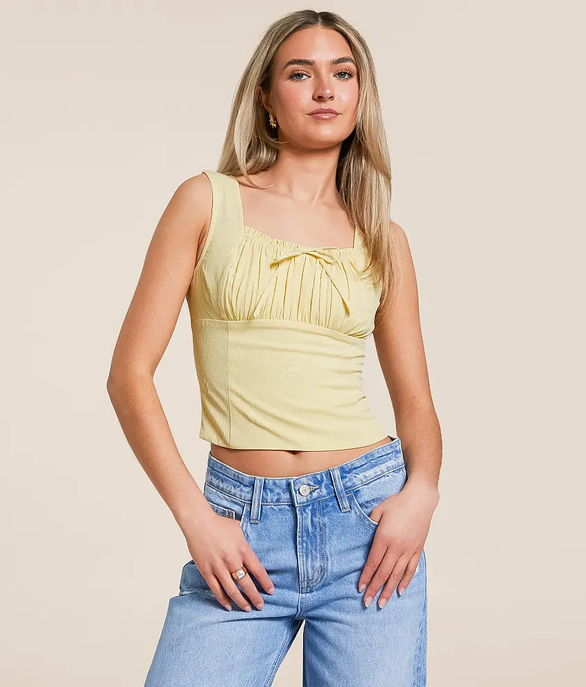 Floral Swiss Dot Cropped Tank Top | Buckle