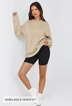 MEROKEETY Oversized Sweatshirt for Women 2024 Fall Long Sleeve Crew Neck Textured Pullover Tops w... | Amazon (US)