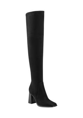 Marc Fisher Women's Denki Over the Knee Sqaure Toe Boots, Black, 9.5M | Belk