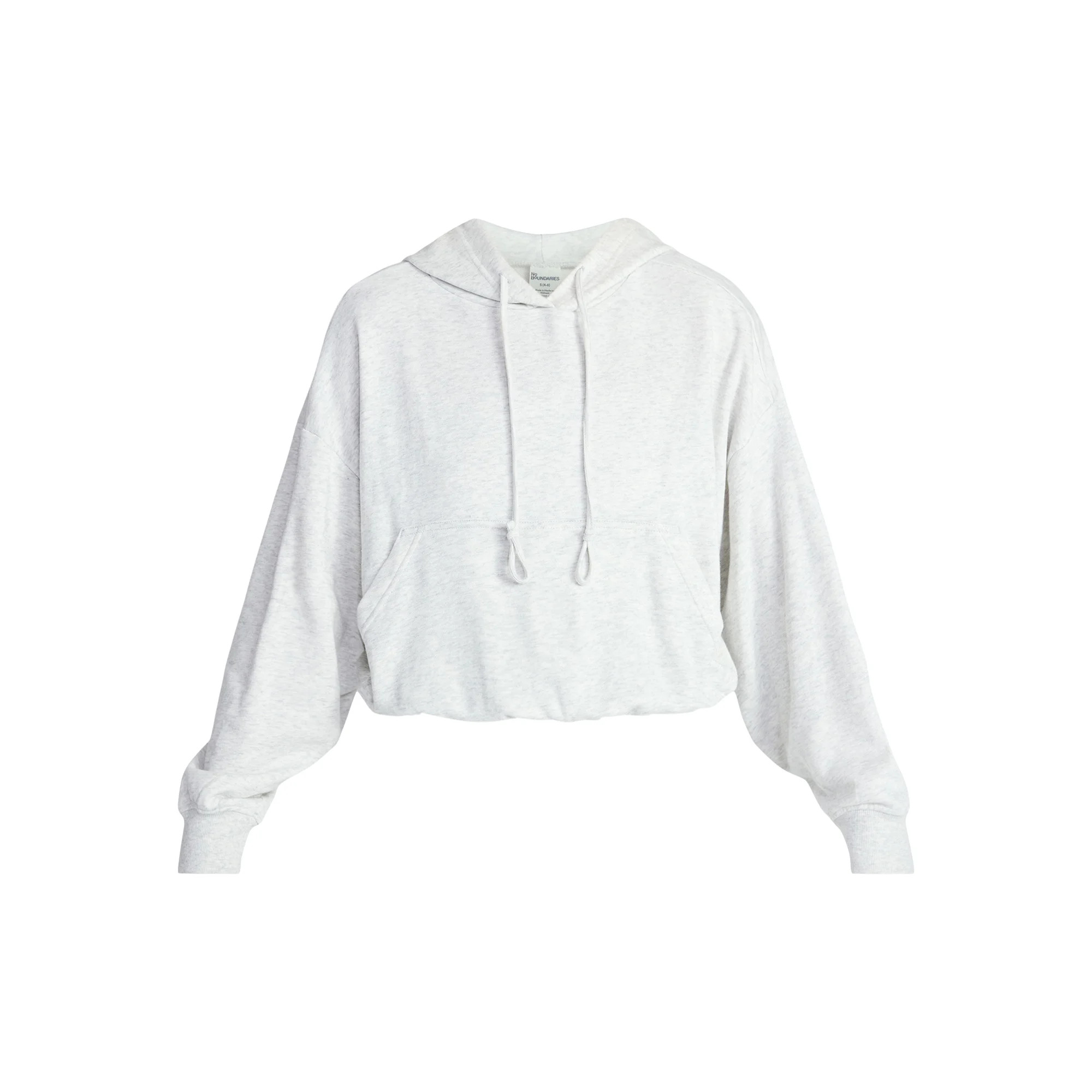 No Boundaries Bubble Hem Drawstring Hoodie, Women’s XXS-XXL | Walmart (US)