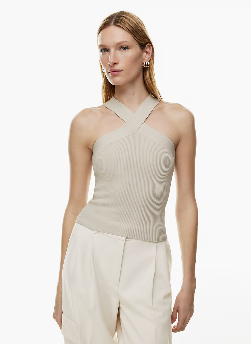 SCULPT KNIT CRISS CROSS TANK | Aritzia