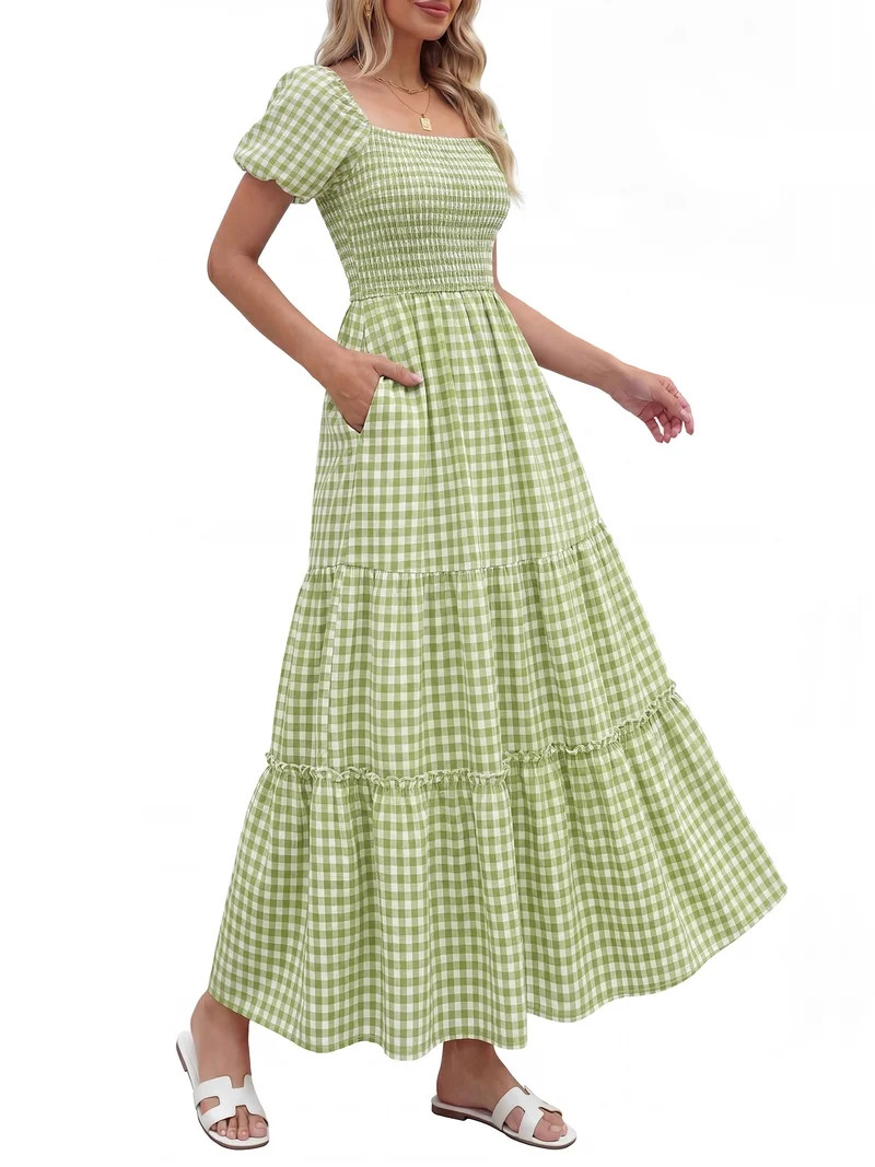 Women\u2019s Pretty Garden SHORT SLEEVE MINI CAP DRESS - PUFF SLEEVE DRESS | Walmart (US)