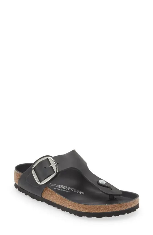 Birkenstock Gizeh Big Buckle Slide Sandal in Black at Nordstrom, Size 5-5.5Us | Nordstrom