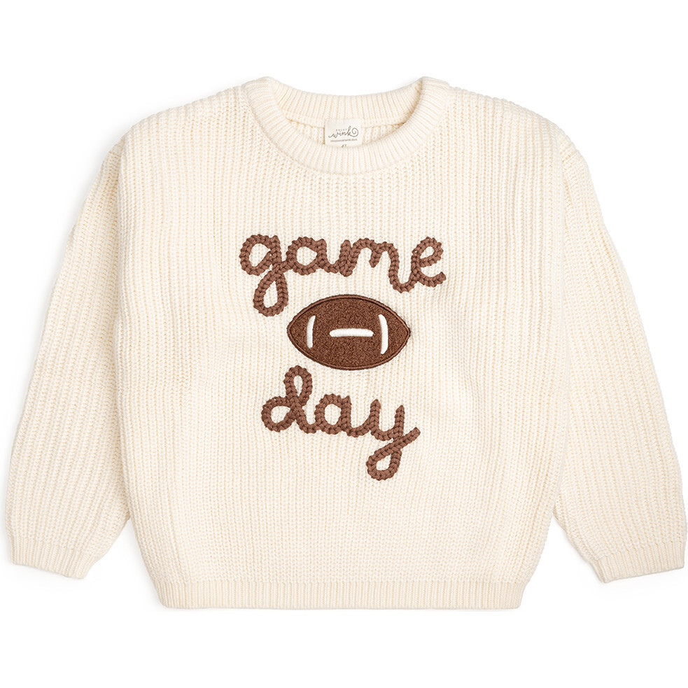 Game Day Knit Sweater, Natural | Maisonette