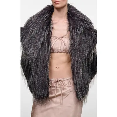 STAUD Soprano Faux Fur Jacket in Porcupine Quill at Nordstrom, Size X-Small/small | Nordstrom