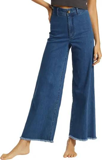 Free Fall Fray Hem Stretch Wide Leg Jeans | Nordstrom