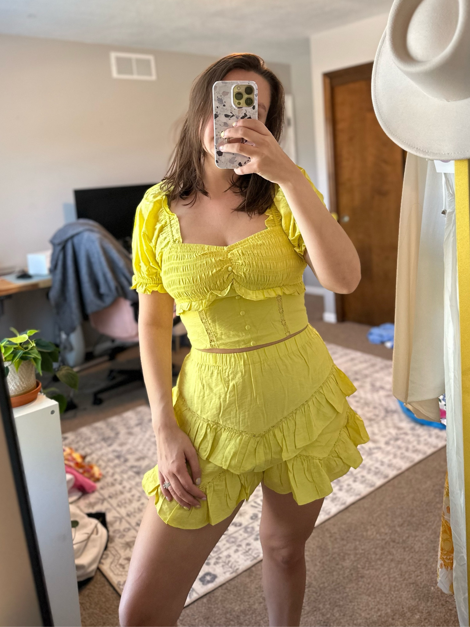 Adorable matching set outfit for spring! Yellow eyelet shorts and crop top make such a cute fit for this spring and summer 💛

#LTKFind #LTKfit #LTKstyletip