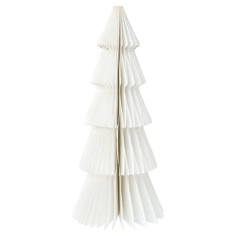 Paper Christmas Tree Tabletop Decorations, White, 3 Count, by Holiday Time | Walmart (US)
