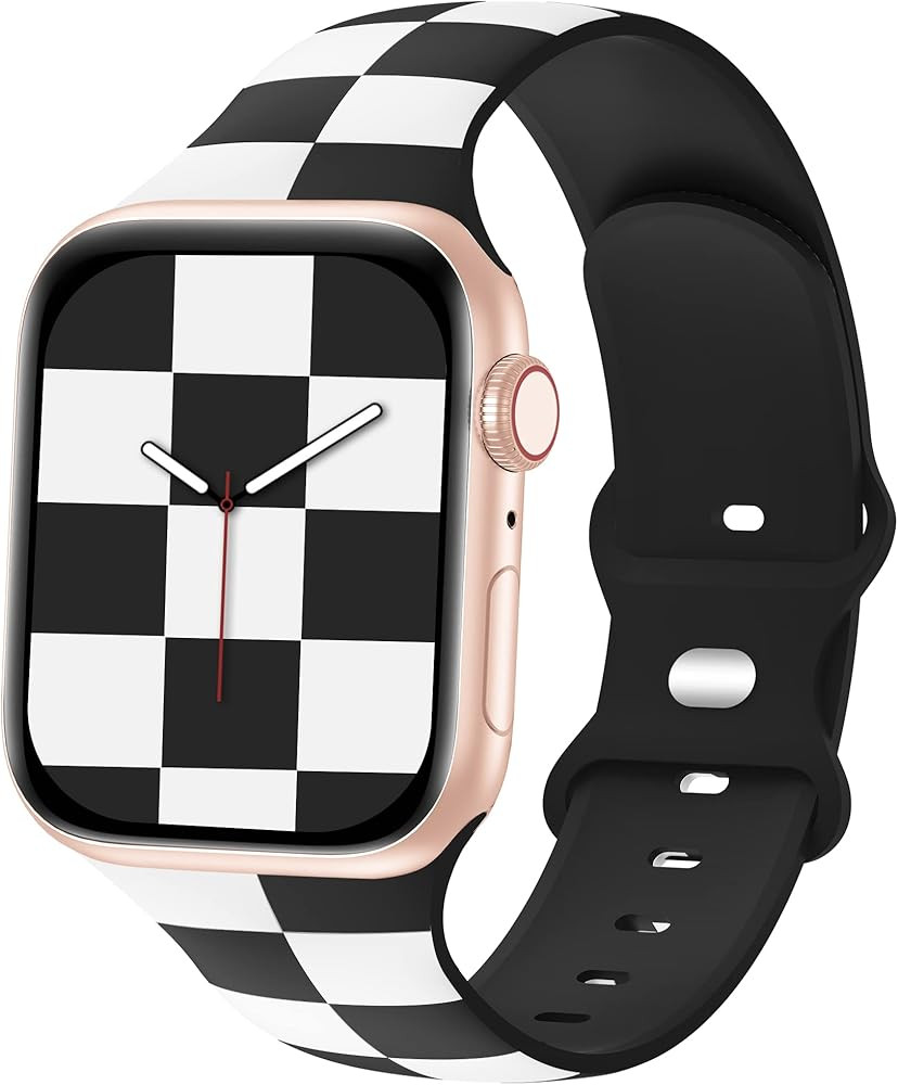 Luxury Checkered Designer Bands Compatible with Apple Watch Band 42mm 44mm 45mm 49mm Women Men,So... | Amazon (US)