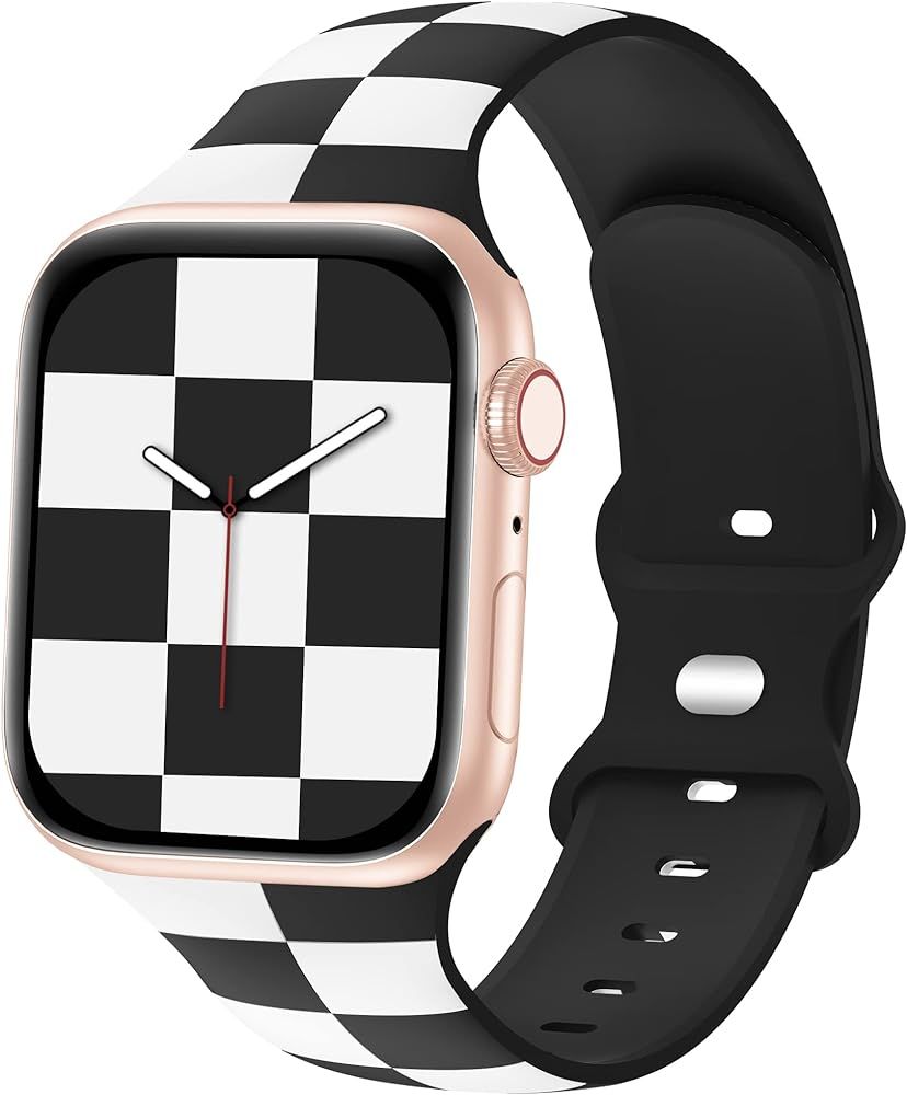 Luxury Checkered Designer Bands Compatible with Apple Watch Band 38mm 40mm 41mm 42mm 44mm 45mm Women | Amazon (US)