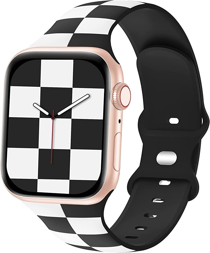 Luxury Checkered Designer Bands Compatible with Apple Watch Band 38mm 40mm 41mm 42mm 44mm 45mm Women | Amazon (US)