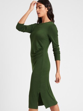 Luxespun Side-Ruched Dress | Banana Republic (CA)