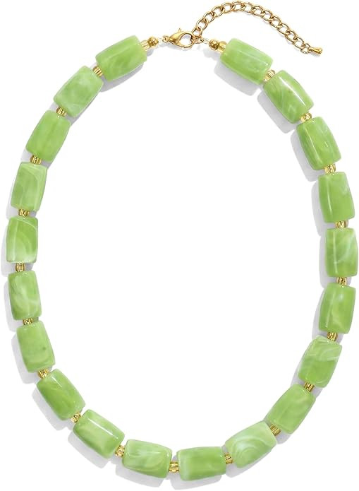 Joya Love Beaded Necklaces for Women Trendy Multicolor Candy Jelly Resin Pillar Bead Necklace Boh... | Amazon (US)