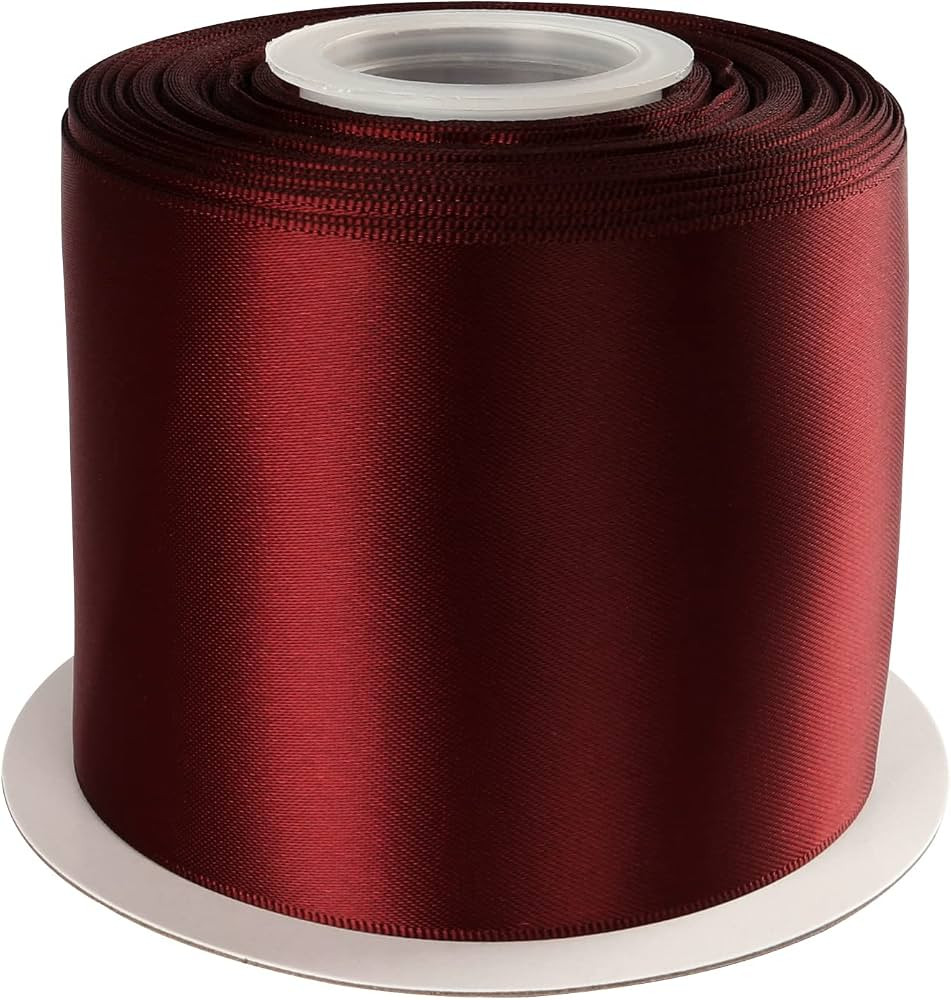 AVANAVA 3 Inch Wide Ribbon Double Face Satin Ribbon - 25 Yards (277-Burgundy) | Amazon (US)
