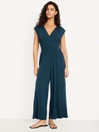 Waist-Defined Wide-Leg Jumpsuit | Old Navy (CA)