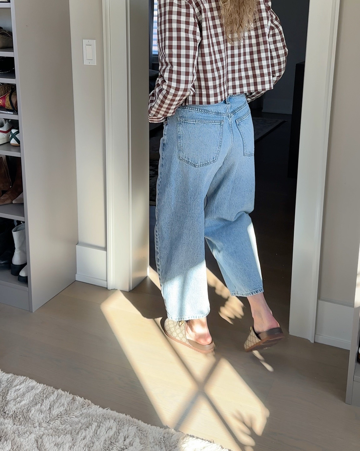 This gingham Target jacket is too cute! I sized up, it is cropped. Target barrel jeans  for the win,tts.


#LTKgrwm #LTKOver40 #LTKootd