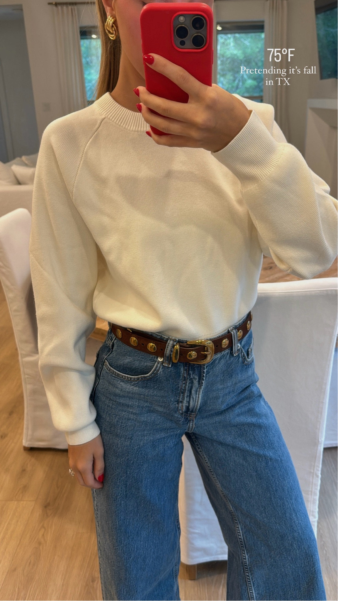 Prefall inspo !!!🍁
Sweater: medium 
Jeans: size 2 (size up 1 for baggy fit) 
Belts: XS 


#LTKStyleTip #LTKFindsUnder50 #LTKFindsUnder100